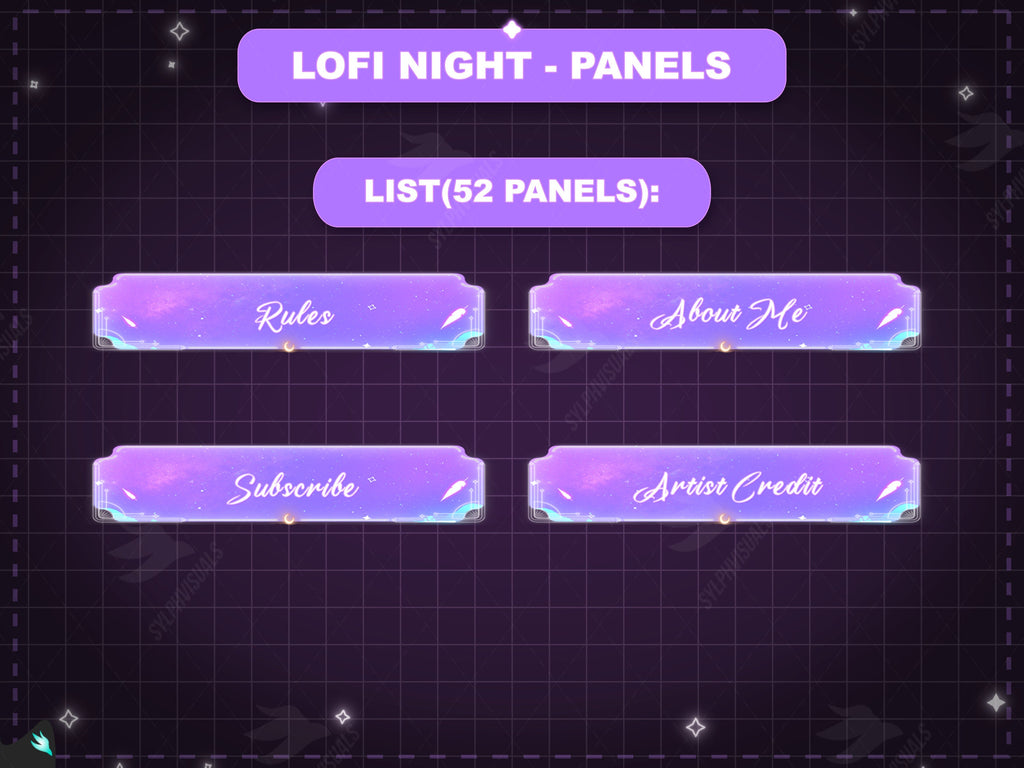 Lofi Night Light Purple Panels