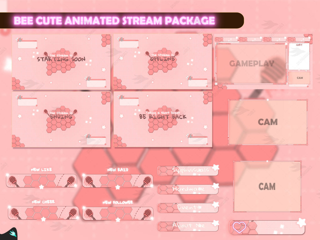 Cute Bee Pink Stream Package