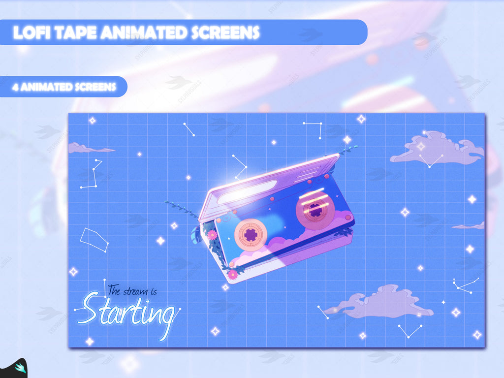 Lofi Tape Blue Animated Screens