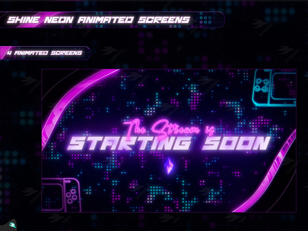 Shine Neon starting soon twitch screen