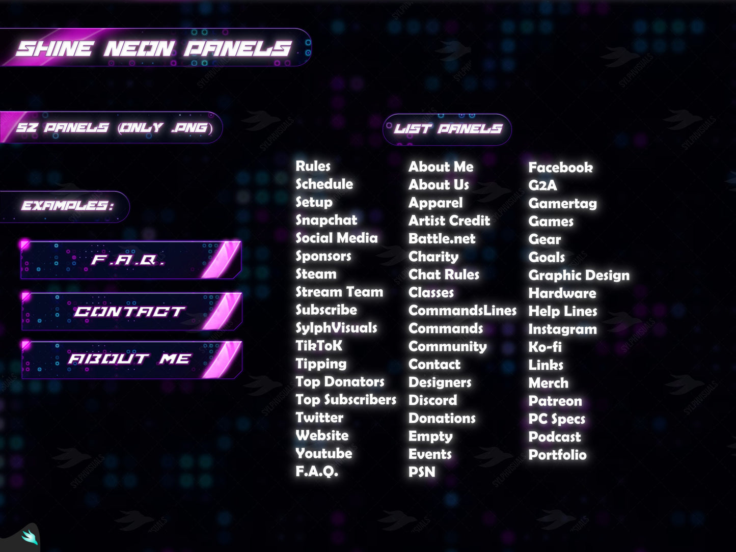 Shine Neon Purple Stream Overlay Package