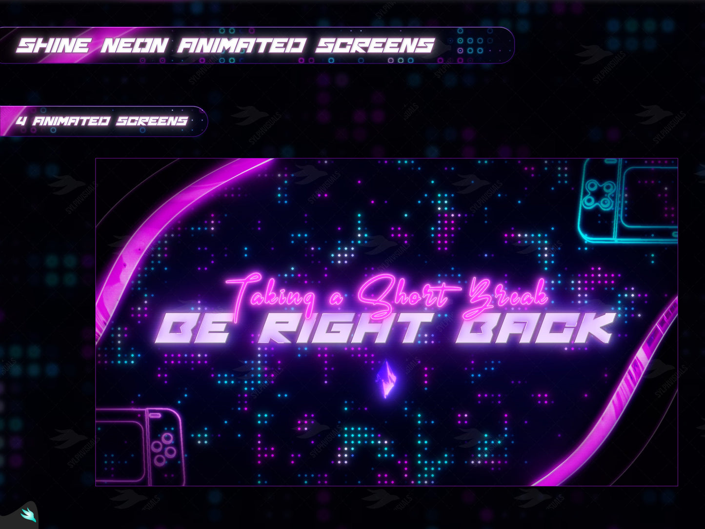  Shine Neon be right back twitch screen