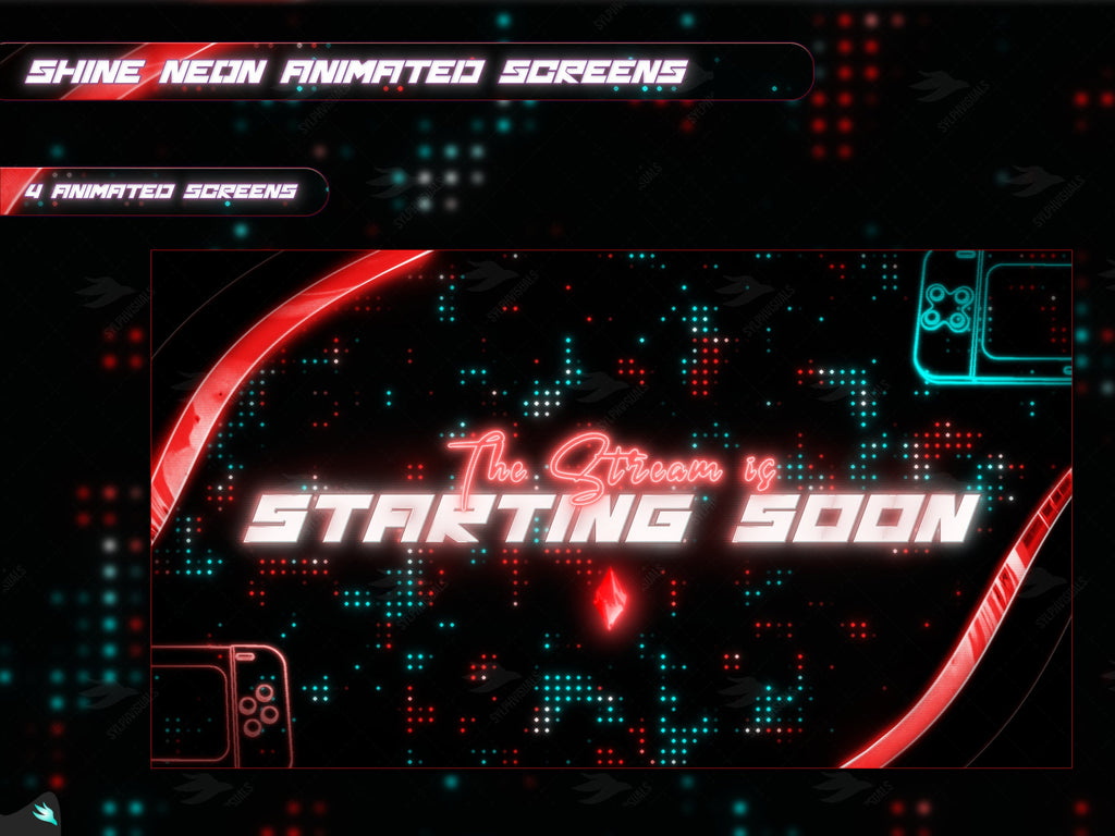 Shine Neon Red starting soon twitch screen