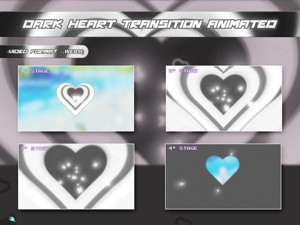  Dark Heart Stream Package Transition for OBS