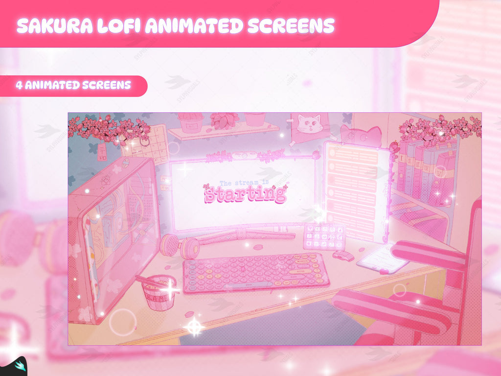 Sakura Lofi starting soon twitch screen