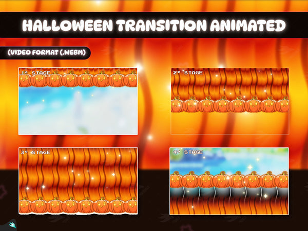  Halloween Pumpkin Stream Package Transition for OBS