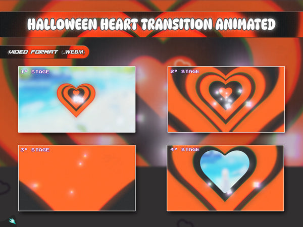 Halloween Heart Stream Package Transition for OBS