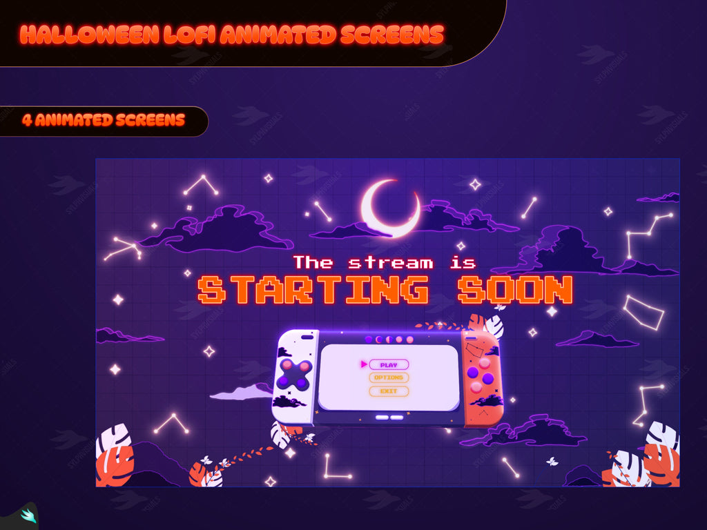 Halloween Lofi starting soon twitch screen